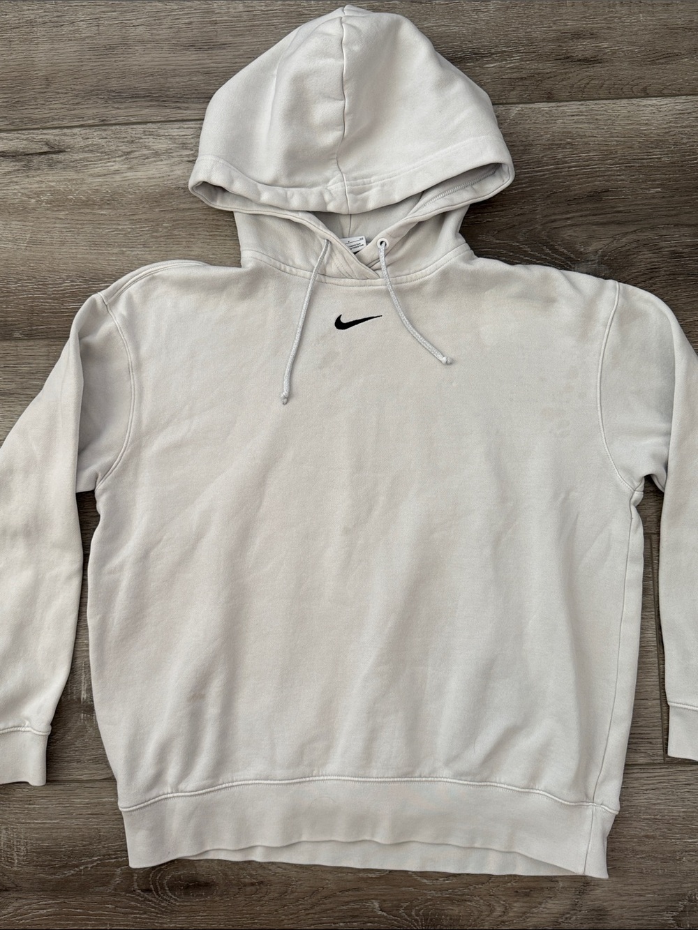 Nike White Pullover Hoodie with Black Swoosh